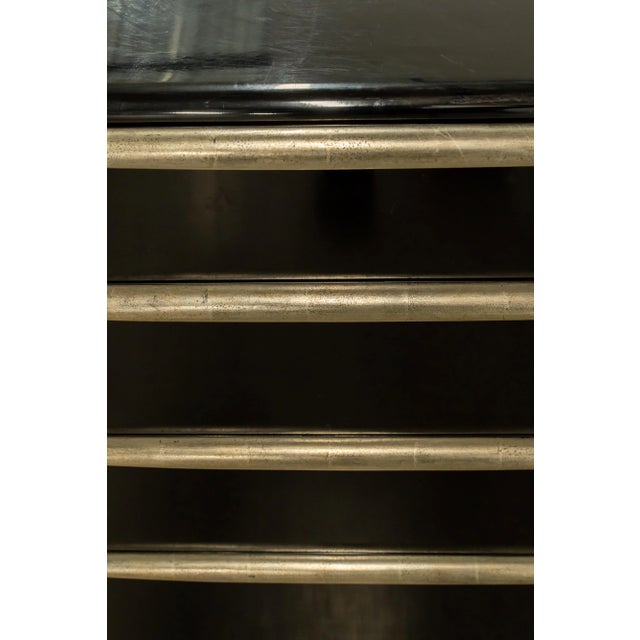 Heywood Wakefield Dresser in Black With Silver Leaf For Sale - Image 4 of 18