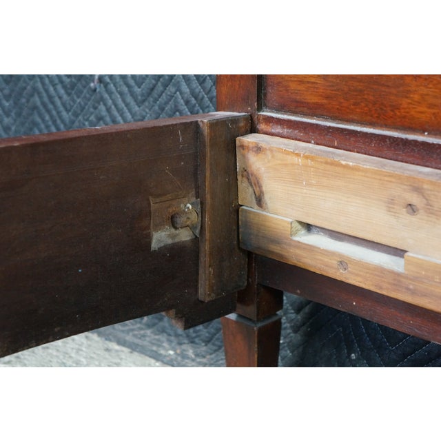 Antique Edwardian Neoclassical Style Mahogany Fruitwood Inlaid Bed Frame For Sale - Image 14 of 18