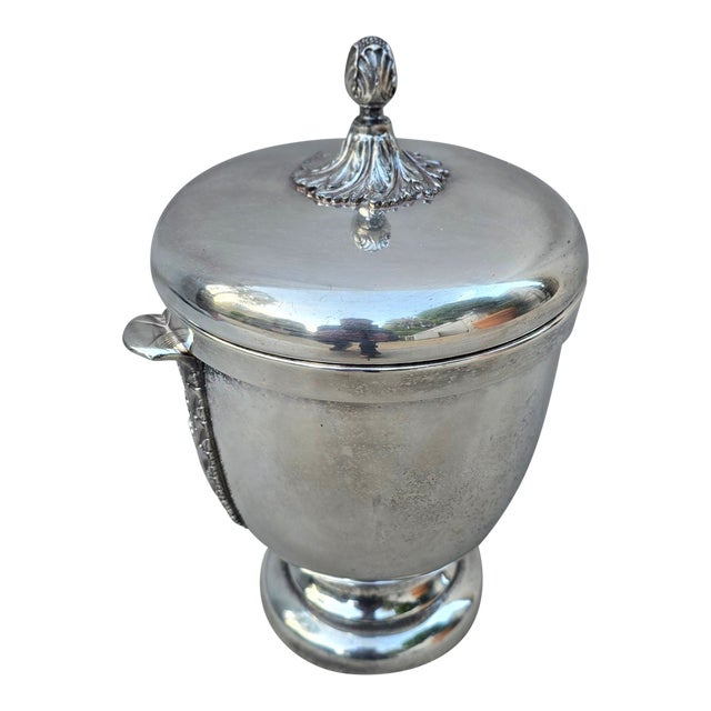 Mid 20th Century Silver Plated Ice Bucket With Lid For Sale