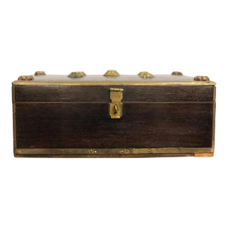 20th Century Regency Rosewood Decorative Box Bound With Brass For Sale
