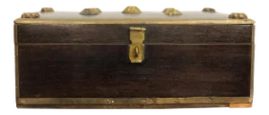 20th Century Regency Rosewood Decorative Box Bound With Brass