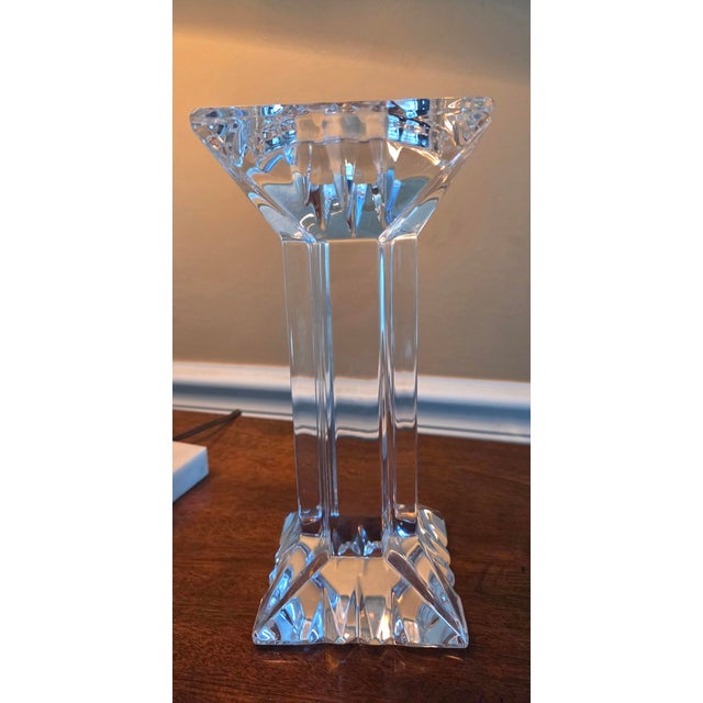 Add timeless elegance to your décor with this stunning solid lead crystal candleholder. Measures 9 inches tall, perfectly...