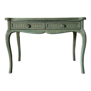 Palm Beach Hollywood Regency Olive Green Vanity / Writing Desk For Sale