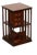 Revival Inlaid Revolving Bookcase End Table with Brown Aged Leather Top For Sale