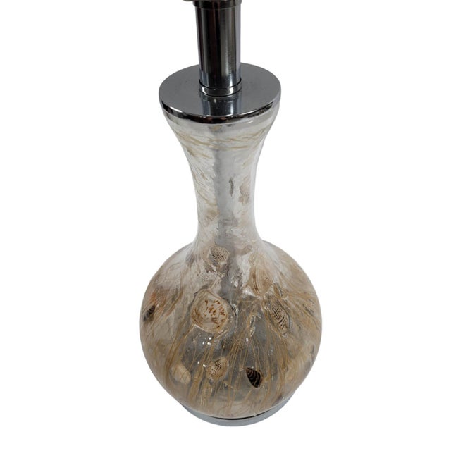 Coastal Coastal Table Lamp With Seashell-Infused Glass For Sale - Image 3 of 8