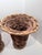 Brown Vintage Pair Woven Wicker Urn Style Pedestal Vases For Sale - Image 8 of 12