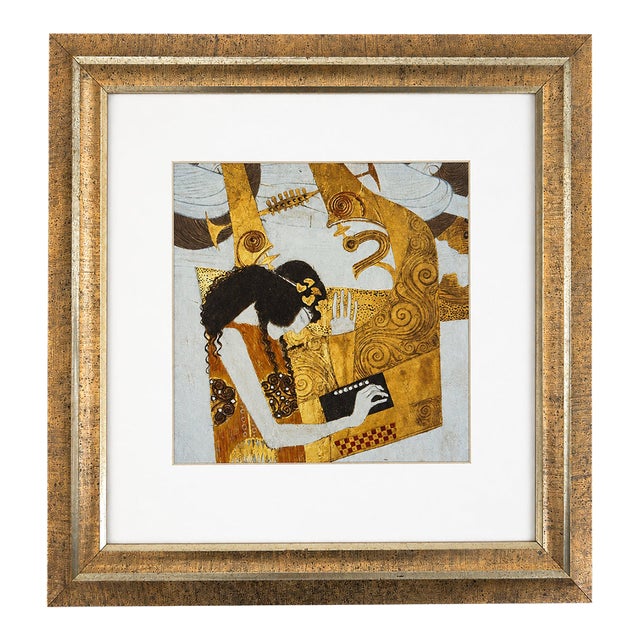 Gustav Klimt “Poetry” Framed Bookplate Illustration, Rizzoli 1995 For Sale