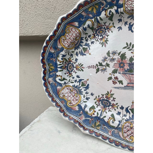 French Country Large French Faience Platter Circa 1950 For Sale - Image 3 of 6