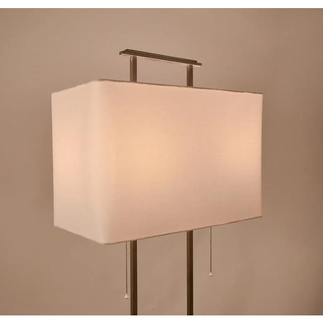 Mid-Century Floor Lamp with Base in Black Marble and Chromed Metal Structure For Sale - Image 4 of 11