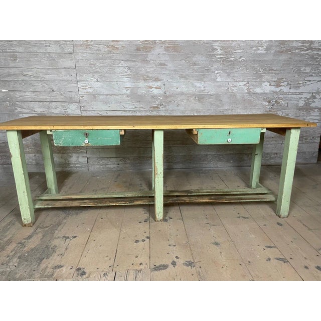 Vintage Industrial Workbench For Sale - Image 4 of 5