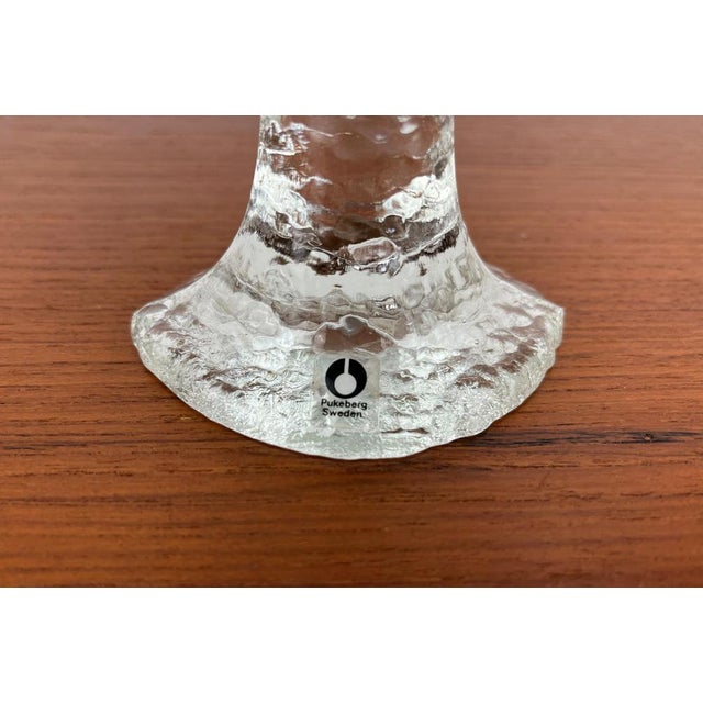 Vintage Swedish Glass Candleholder from Pukeberg, 1970s For Sale - Image 13 of 17