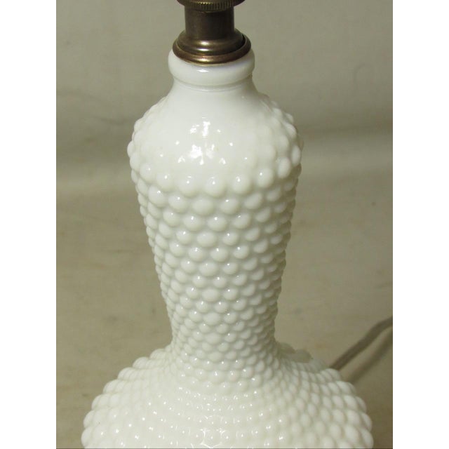 1950s Pair of Hobnail Milk Glass Lamps For Sale - Image 5 of 15