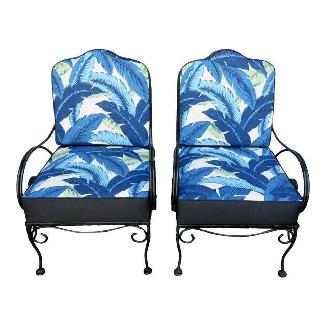 Wrought Iron Patio Arm Chairs, a Pair Chairish