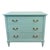 This 3-drawer chest has been freshly lacquered in Benjamin Moore Waterfall Blue. The handles offer a great accent in gold....