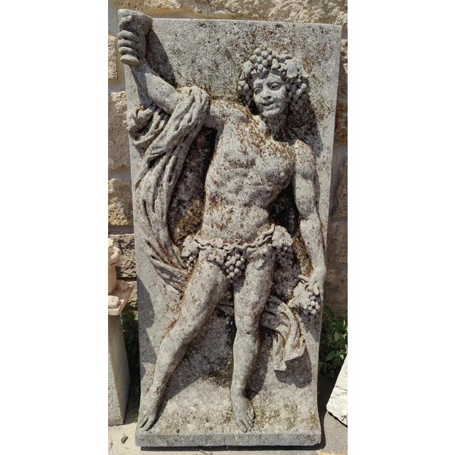 Spectacular Vicenza stone bas-relief depicting Bacchus. Magnificent and high-quality work. from Venice, private...
