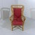 Red Rattan & Fabric Armchair, 1930s For Sale - Image 8 of 18