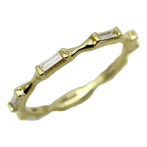 18k Gold Baguette Diamond Eternity Band Ring Size 5.5
