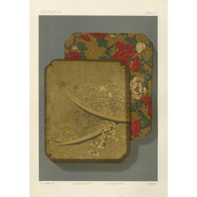 Japanese Lacquer and Textile Tray Designs, 1880s, Paper For Sale - Image 6 of 10