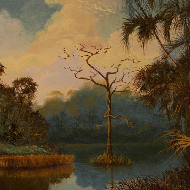 Brown Vintage Tropical Florida Landscape Painting by Shirley Hood Loeffler For Sale - Image 8 of 14