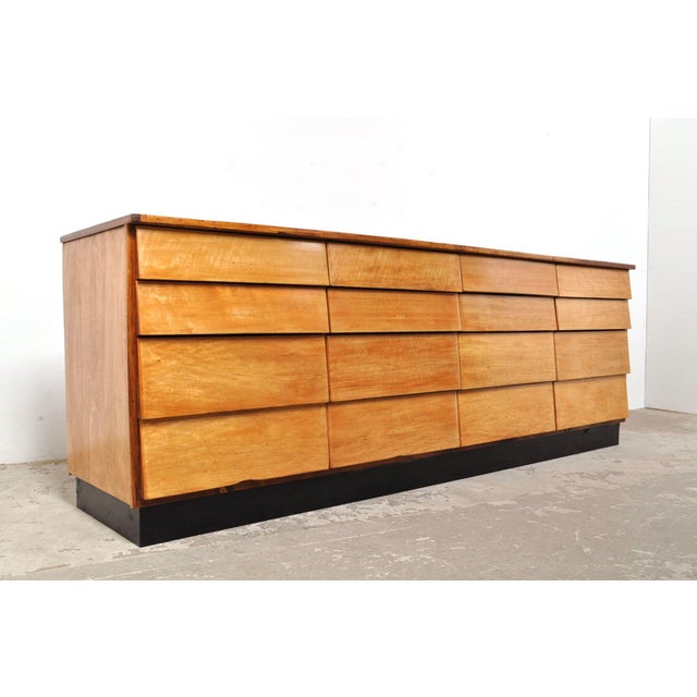 Brown Large Vintage Chest of Drawers in Beech, 1950s For Sale - Image 8 of 14