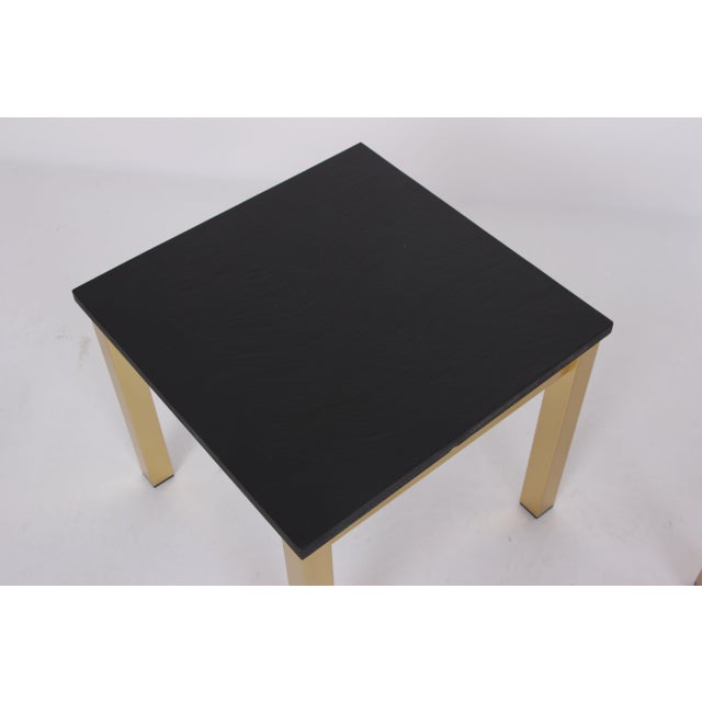 Coffee Tables in Brass-Plated Metal with Black Slate Tops, 1970s, Set of 2 For Sale - Image 4 of 9