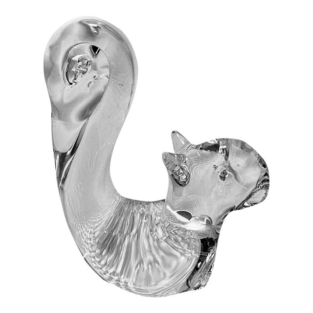 Vintage Handblown Art Glass Squirrel Sculpture Paperweight Figurine For Sale