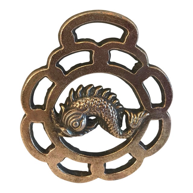 Vintage Brass Saddle Hardware With Pices Fish Design Chairish