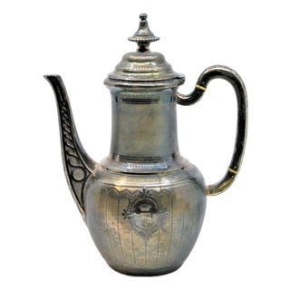 Fluted Silver Teapot with Royal Insignia For Sale