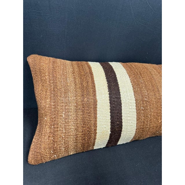 Turkish Hemp Pillow Cushion Natural Beige Brown Cushion Cover 14x40 #30454 Enhance your home decor with our Kilim Pillow...