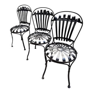 Francois Carre Antique Original Parisian Park Chairs, Circa 1880 - A Trio For Sale