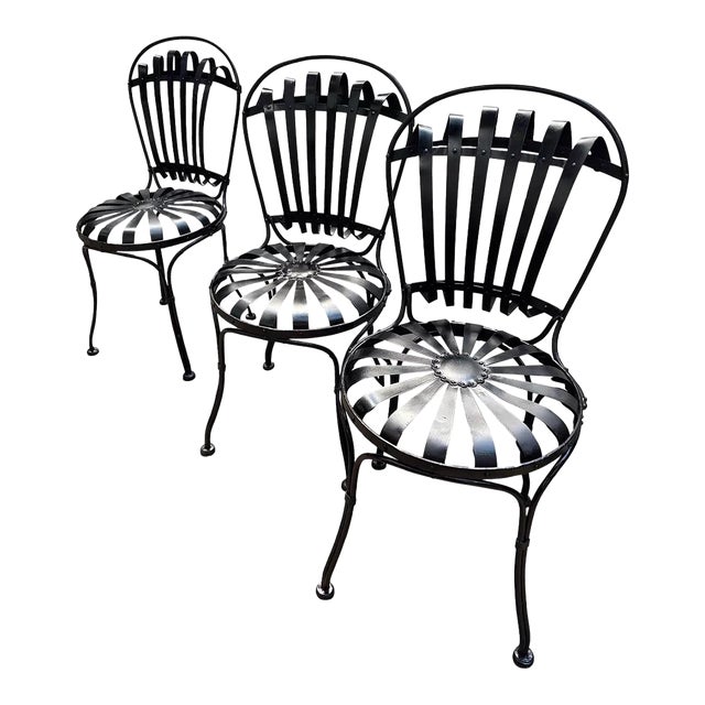 Francois Carre Antique Original Parisian Park Chairs, Circa 1880 - A Trio For Sale