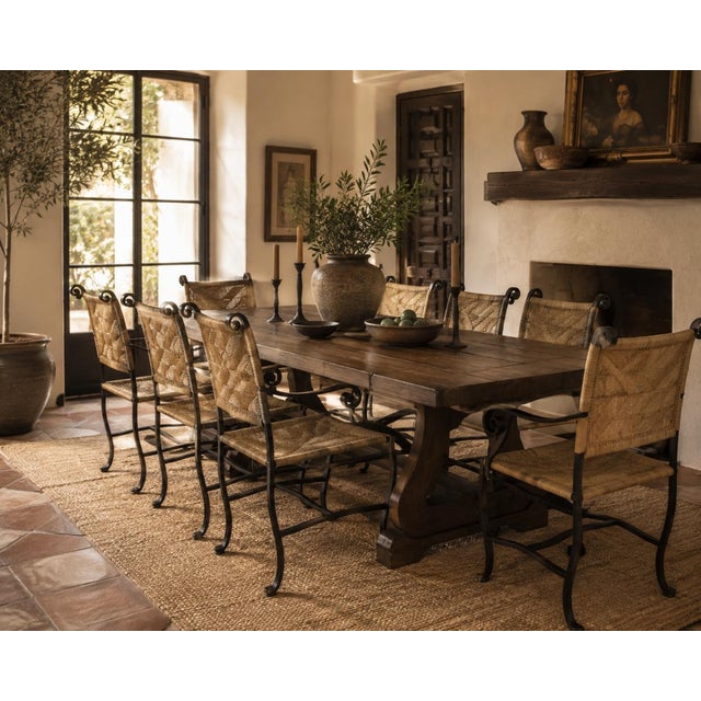 Bring warmth and artisanal character to your space with this beautiful set of four Organic Modern armchairs, handcrafted...