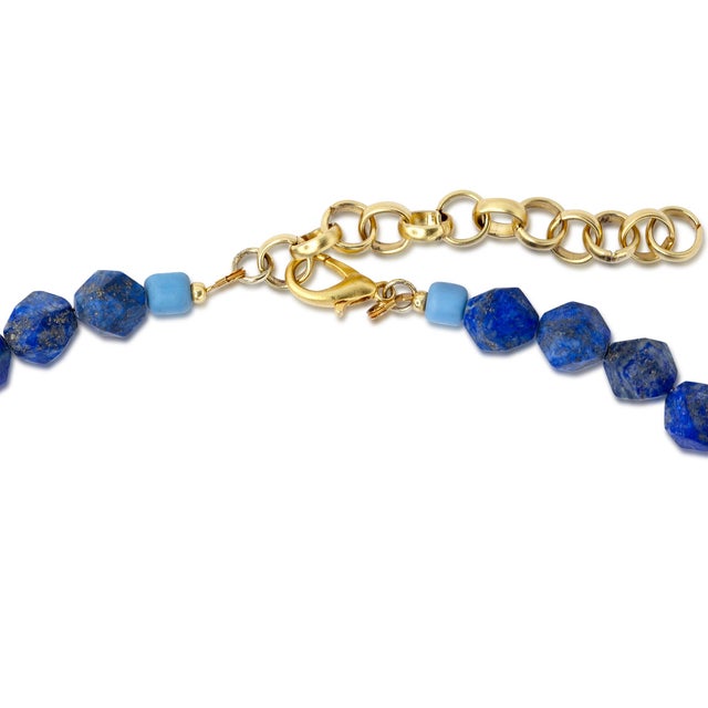 Modern Beaded Lapis Lazuli Princess Necklace For Sale - Image 3 of 7
