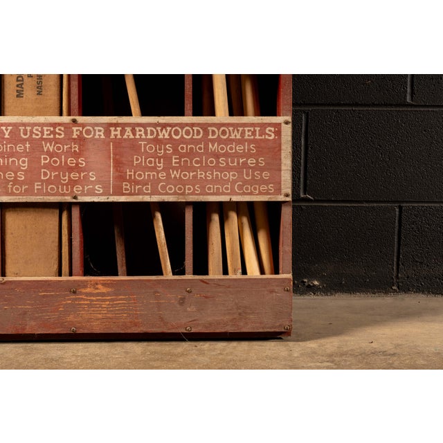 Red Vintage "Master Dowels" Point-of-Sale Store Display For Sale - Image 8 of 8