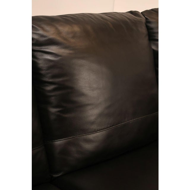 Italsofa Pair of Black Leather Sofas For Sale - Image 11 of 18