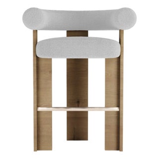 Collector Modern Cassette Bar Chair in Bouclé White by Alter Ego For Sale