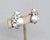Late 1950s rhodium plated large mabe pearl with two smaller mabe pearls with clear marquise and round rhinestone earrings....
