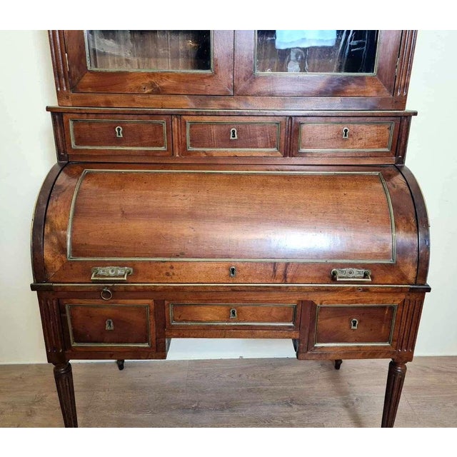 Louis XVI Roll-Top Desk in Cuban Mahogany For Sale - Image 4 of 17