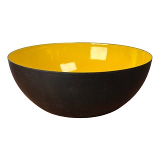 Mid-Century Modern Danish Yellow Enamel Bowl, 1960s For Sale