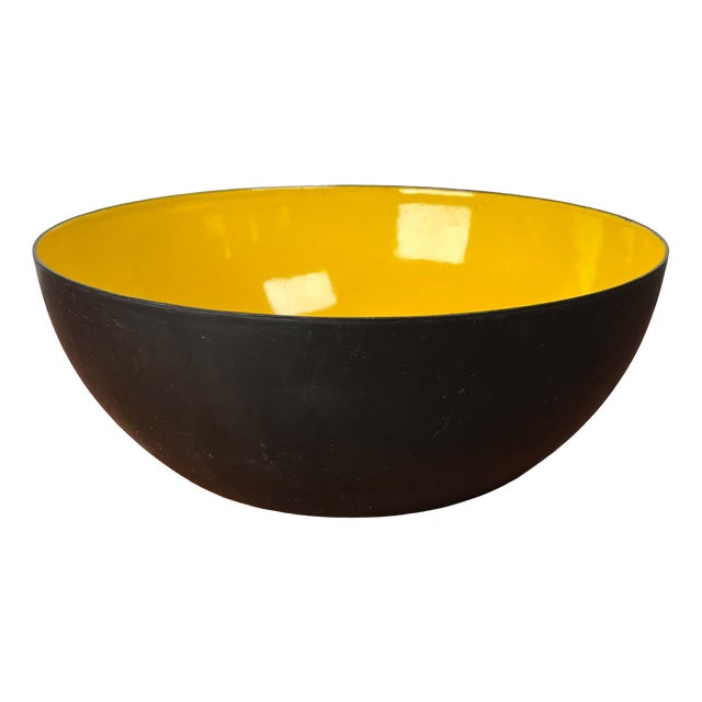 Mid-Century Modern Danish Yellow Enamel Bowl, 1960s For Sale