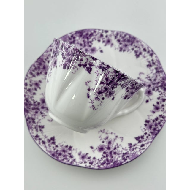 1940s Shelley Dainty Mauve Tea Cup - English Bone China Cup and Saucer For Sale In Boston - Image 6 of 8