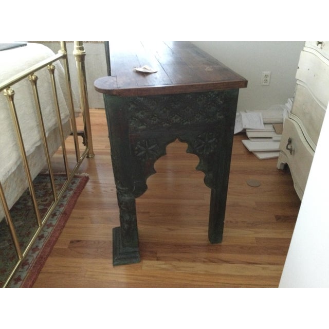 Wood Console Table With Hand Carved Designs For Sale In New York - Image 6 of 13