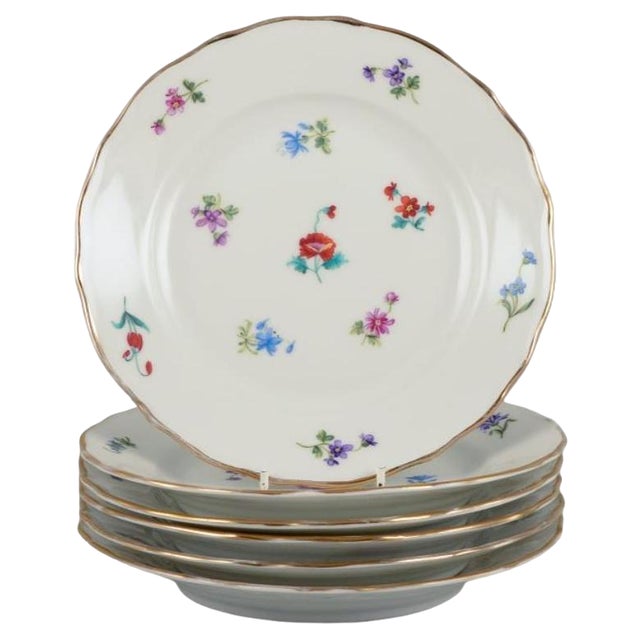 Small German Porcelain Lunch Plates from Silesia, 1930, Set of 6 For Sale