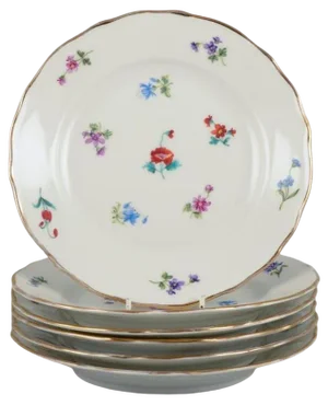 Small German Porcelain Lunch Plates from Silesia, 1930, Set of 6