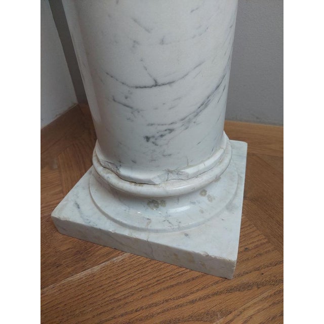 Antique White Marble Columns or Pedestals, Set of 2 For Sale - Image 10 of 14