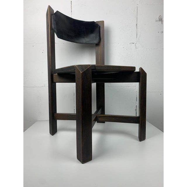 Brutalist Architectural Dining Chairs in Beech Wood, 1970s, Set of 4 For Sale - Image 14 of 18