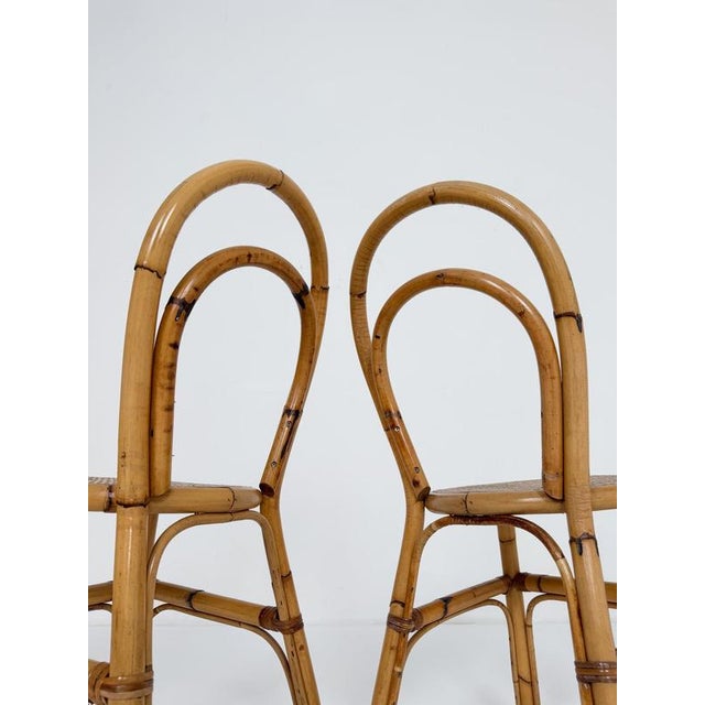 Mid-Century Italian Bent Bamboo and Vienna Cane Dining Chairs, 1960s, Set of 5 For Sale - Image 16 of 18