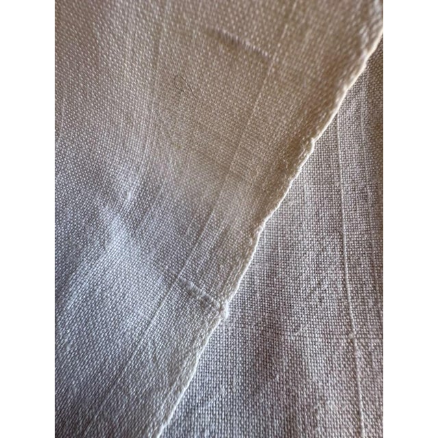 A beautiful oversized antique French linen towel, woven in substantial natural linen with a wonderful rustic texture and...
