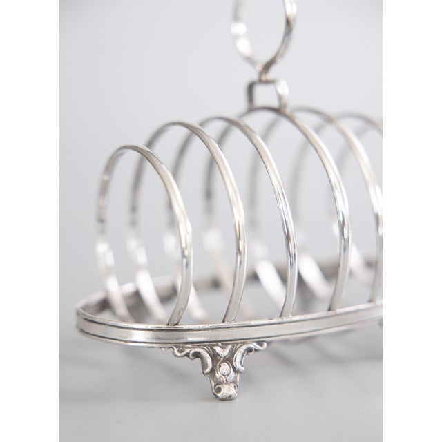 Metal Art Deco English Silver Plate Toast Rack For Sale - Image 7 of 8