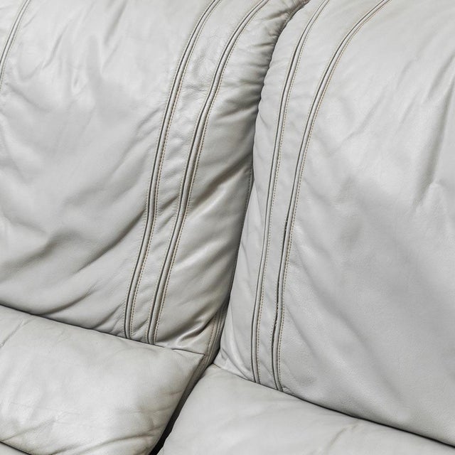 1950s Vintage Three-Seater Sofa in Leather and Wood, 1950s For Sale - Image 5 of 14